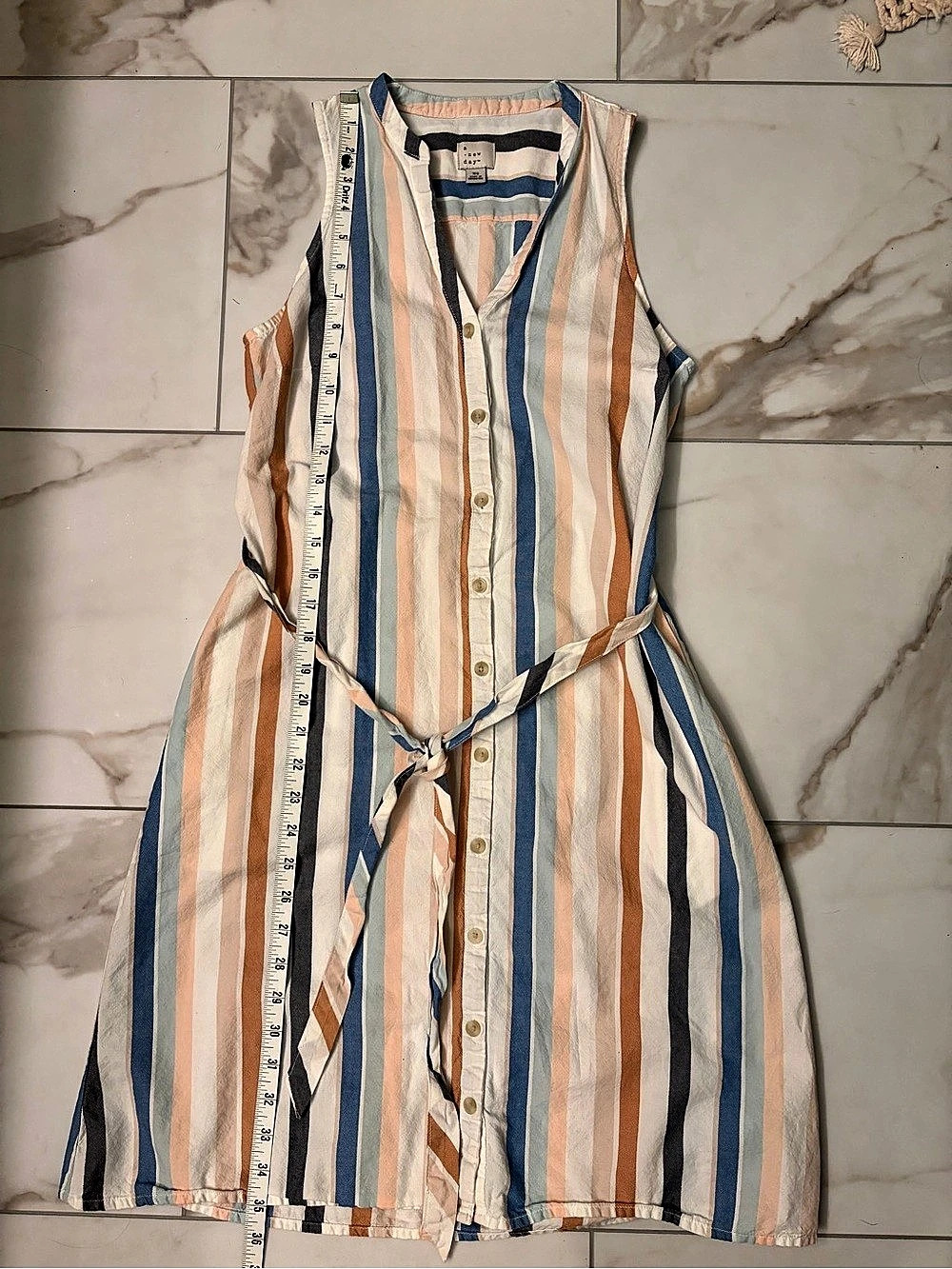 A new day Striped Midi Dress in Blue & White Size XS